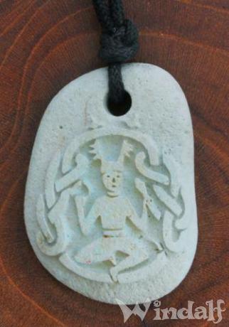 WINDALF Schmuck Anhänger HODOR Cernunnos grüngrauer Stein - Windalf.de