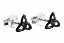WINDALF Schwarze Celtic Ohrstecker NUANA 6 mm Keltische Dreiheit Silber - Windalf.de