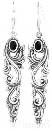 WINDALF Langer Damen Ohrschmuck NORCIA 6.5 cm Schwarzer Onyx Gothic Schmuck Silber WINDALF Langer Damen Ohrschmuck NORCIA 6.5 cm Schwarzer Onyx Gothic Schmuck Silber - Windalf.de