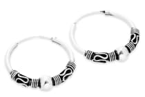 WINDALF Wikinger Creolen LIBRA 25 mm Silberkugel Ohrringe Handarbeit Silber WINDALF Wikinger Creolen LIBRA 25 mm Silberkugel Ohrringe Handarbeit Silber - Windalf.de