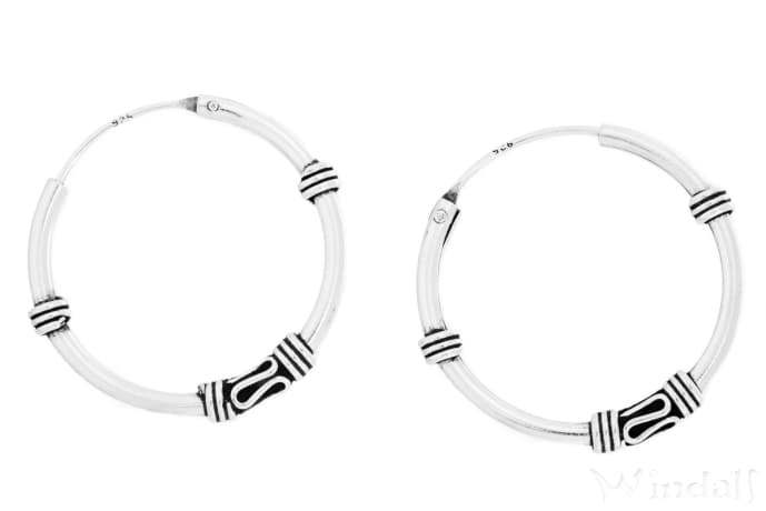 WINDALF Bohemia Creolen ISURA Ø 25 cm Ohrschmuck Handarbeit Silber - Windalf.de
