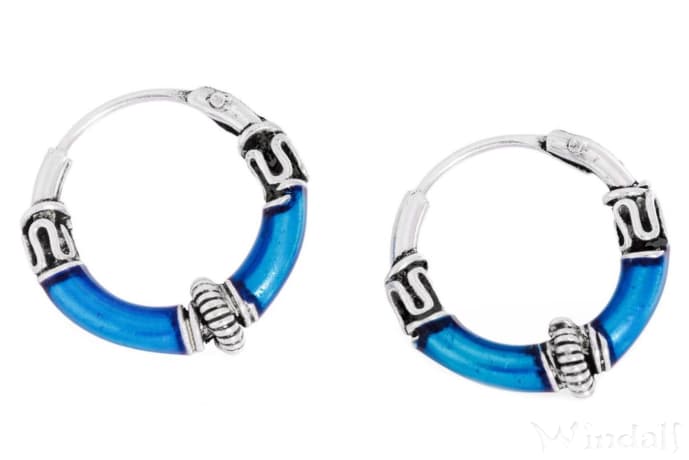 WINDALF Schmuck Creolen AZUARI Ø 13 mm Ohrschmuck Vintage Silber - Windalf.de