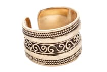 WINDALF Breiter Wikinger Ring AYRINA 14 mm Mittelalter-Schmuck Freundschaftsring Offener Bronzering - Windalf.de