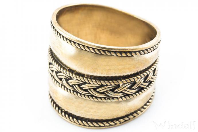 WINDALF Breiter Vikings Ring VERCANA 20 mm  Bohemia Bandring Bronze - Windalf.de