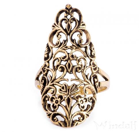 WINDALF Damen Ring LUCIANA 30 mm Bohemia Ornamente Statementring Bronze - Windalf.de