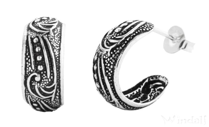 WINDALF Mittelalter Ohrringe CIDHARTA 14 mm Ohrschmuck Silber - Windalf.de