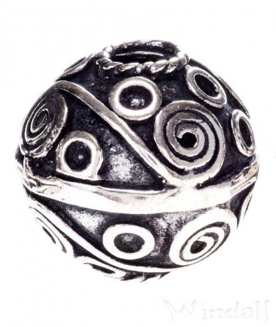WINDALF Große Bohemian Silberperle SPIRALS 16 mm Mittelalter Haarperle Bartschmuck Silber - Windalf.de