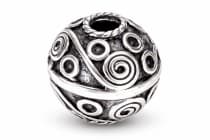 WINDALF Gro&szlig;e Bohemian Silberperle SPIRALS 16 mm Mittelalter Haarperle Bartschmuck Silber - Windalf.de