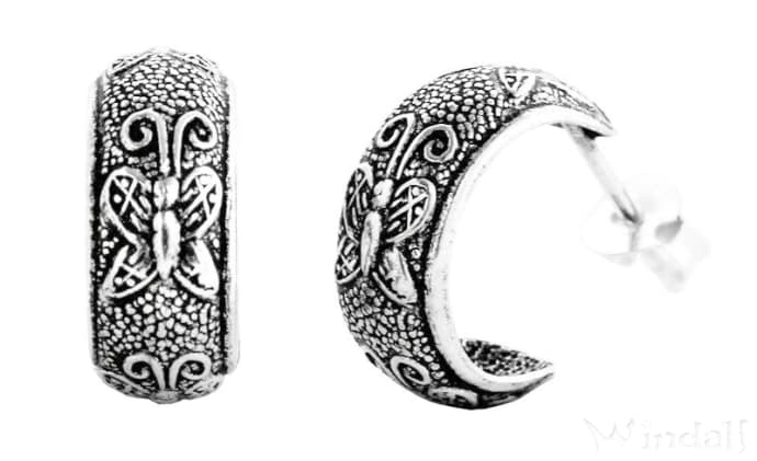 WINDALF Bohemian Ohrringe KALINA 1.4 cm Schmetterling Silber - Windalf.de