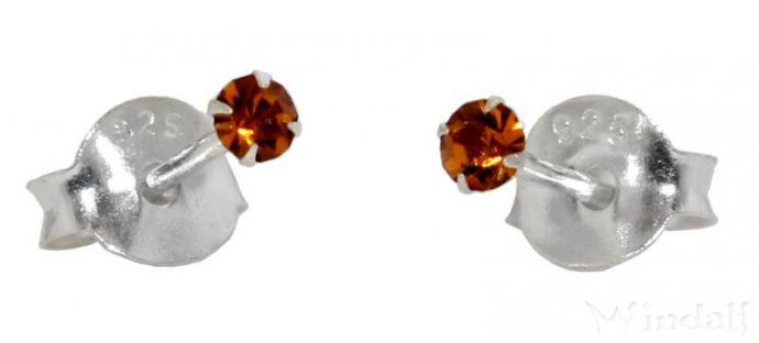 WINDALF Ohrstecker AVENTIA 2.5 mm Zitrin Silber - Windalf.de