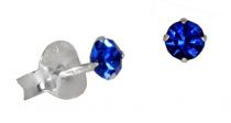 WINDALF Ohrstecker AKIRA mit blauem Stein 3 mm Silber WINDALF Ohrstecker AKIRA mit blauem Stein 3 mm Silber - Windalf.de