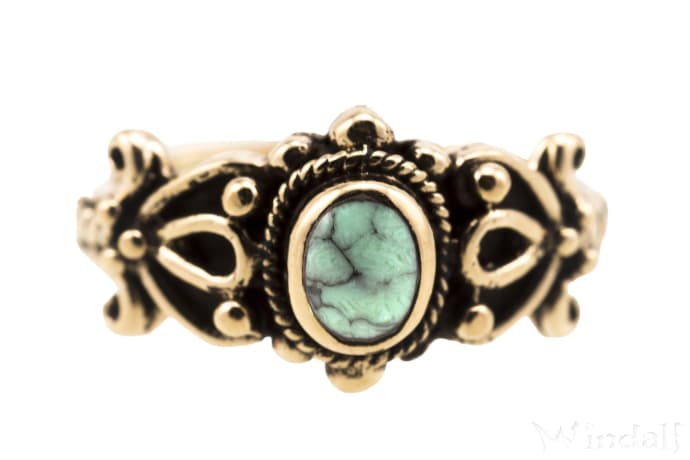 WINDALF Damen Ring ARINA 9 mm Bohemia Türkis Midi-Ring Bronze - Windalf.de