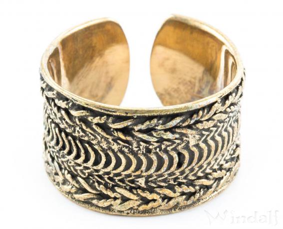 WINDALF Breiter Wikinger Ring TALISIA 16 mm Offener Bronzering WINDALF Breiter Wikinger Ring TALISIA 16 mm Offener Bronzering - Windalf.de