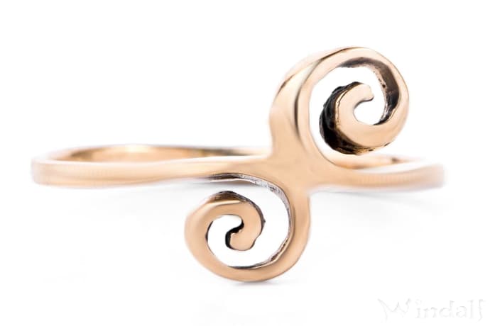 WINDALF Zarter Damen Wunsch Ring IDUNA 11 mm Lebens-Spiralen Celtic Schmuck-Ring Midi-Ring Bronze WINDALF Zarter Damen Wunsch Ring IDUNA 11 mm Lebens-Spiralen Celtic Schmuck-Ring Midi-Ring Bronze - Windalf.de