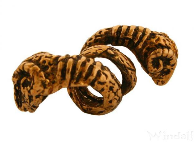WINDALF Bart-Schmuck & Haarperle NAVIN 11 mm Widder Vintage Bronze - Windalf.de