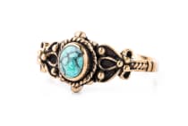 WINDALF Bohemia Damen Ring SHEELA 9 mm Türkis Fairy Ornamentik Bronzering - Windalf.de