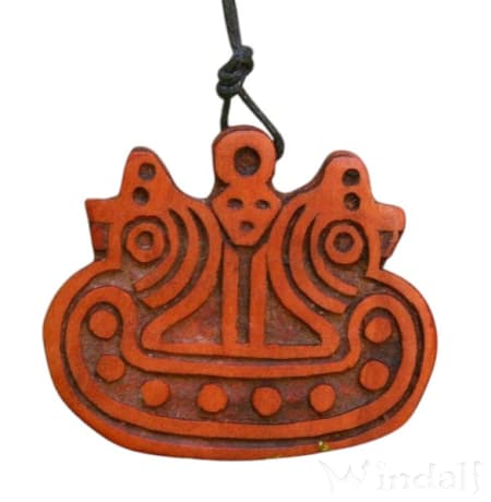 WINDALF Wikinger Schmuck Anhänger WOTAN 4 cm Hugin & Munin Handarbeit Holz - Windalf.de