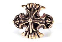 WINDALF Mittelalter Ring ARNOS 22 mm Kreuzritter Kreuzschmuck Bronze - Windalf.de