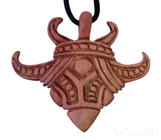 WINDALF Wikinger Holzanhänger MUNIN 3.8 cm Odins Rabe Handarbeit Holz - Windalf.de