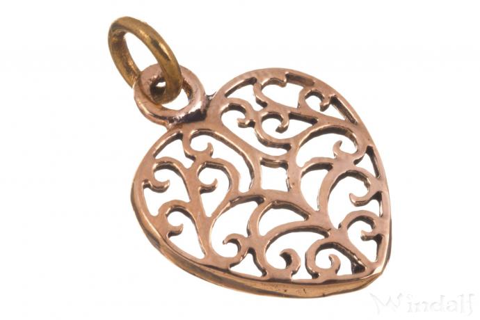 WINDALF Feiner Schmuck Anhänger MIRJA 2 cm Keltisches Herz Trachtenschmuck Bronze - Windalf.de