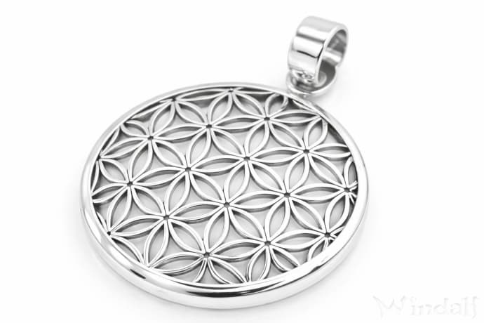 WINDALF Kleiner Blume des Lebens Schmuck Anh&auml;nger FIALA &Oslash; 1.7 cm Silber - Windalf.de