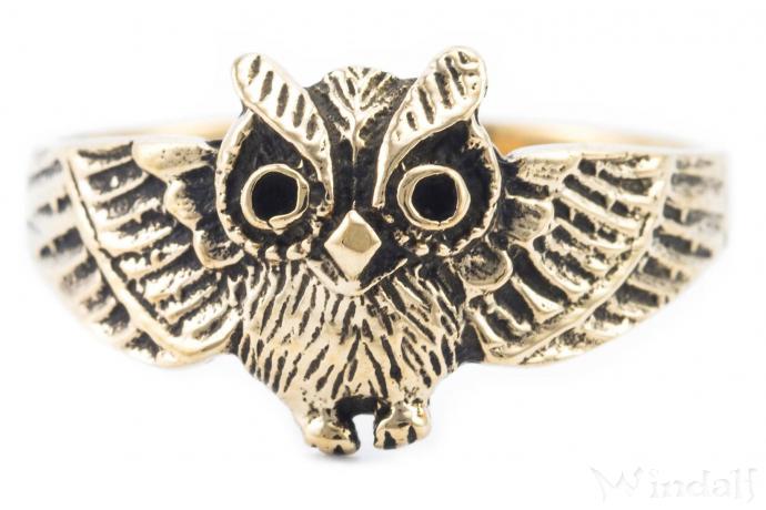 WINDALF Vintage Ring NOCTIA 10 mm Kleine Eule Boho Eulen-Ring Bronze WINDALF Vintage Ring NOCTIA 10 mm Kleine Eule Boho Eulen-Ring Bronze - Windalf.de