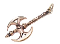 WINDALF Schmuck Anhänger DARK 5.1 cm Vikings Doppelaxt Bronze - Windalf.de