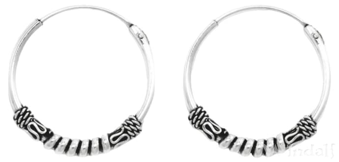 WINDALF Silbercreolen LANA Ø 18 mm Wikinger Ornamentik Handarbeit Silber - Windalf.de