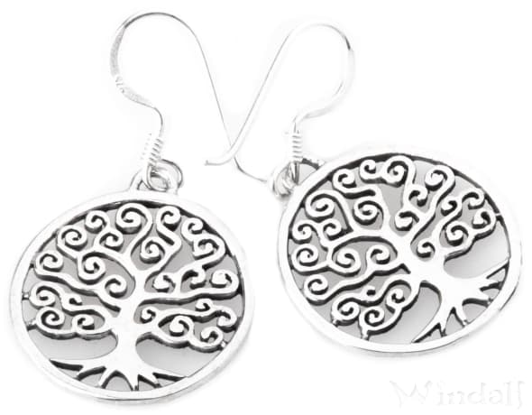 WINDALF Celtic Irischer Damen Ohrschmuck MAJA Ø 2 cm Baum des Lebens Silber - Windalf.de