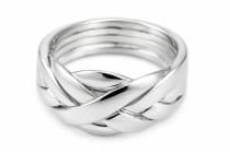 WINDALF Gl&uuml;cks Puzzlering ZANO 9 mm 6-Teilig Bohemia Puzzle Ring Handarbeit Silber - Windalf.de