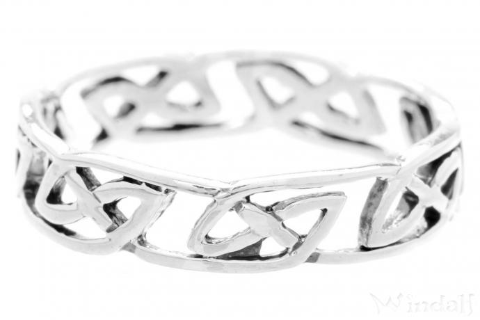 WINDALF Irischer Freundschafts Keltenring ALAUNI 5 mm Keltischer Damenring mit Knoten Silber - Windalf.de