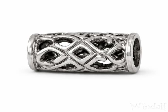 WINDALF Lange Vikings Haarperle RANA 18 mm Bartschmuck Wikinger Schmuck Silber - Windalf.de