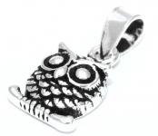 WINDALF Bohemia Schmuck Anhänger MAJU 1.8 cm Kleine weise Eule Silber - Windalf.de