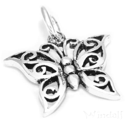 WINDALF Schmuck Anhänger YUMA 1.5 cm Kleiner Schmetterling Glücksbringer Silber - Windalf.de