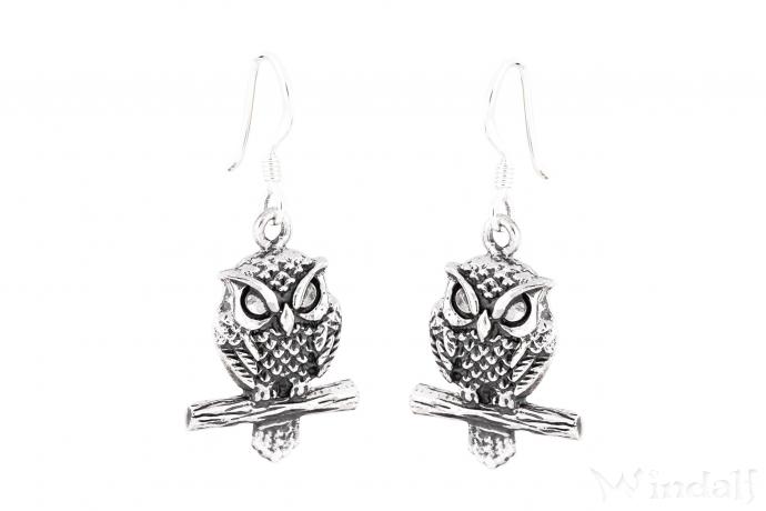 WINDALF Damen Ohrhänger KALA 3.2 cm Eulen-Ohrschmuck Silber WINDALF Damen Ohrhänger KALA 3.2 cm Eulen-Ohrschmuck Silber - Windalf.de