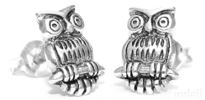 WINDALF Ohrstecker  FJÔDOR 1.1 cm Kleine Eulen Silber - Windalf.de