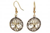 WINDALF Keltischer Ohrschmuck AINE 3.4 cm Lebensbaum Bronze - Windalf.de