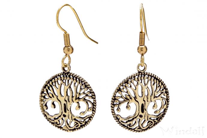 WINDALF Keltischer Ohrschmuck AINE 3.4 cm Lebensbaum Bronze - Windalf.de