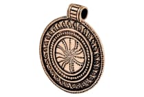 WINDALF Schmuck Anh&auml;nger OSTGAARD 3.7 cm Sonnenrad Wikingerschmuck Bronze - Windalf.de