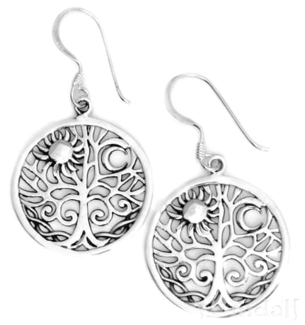 WINDALF Celtic Damen Ohrhänger ALINE 4 cm Sonne und Mond im Lebensbaum Kelten-Schmuck Silber WINDALF Celtic Damen Ohrhänger ALINE 4 cm Sonne und Mond im Lebensbaum Kelten-Schmuck Silber - Windalf.de