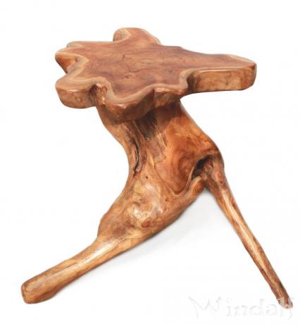 WINDALF Kleiner Landhaus Beistelltisch GIMLI 44 cm Rustikaler Abstelltisch Handarbeit aus Wurzelholz - Windalf.de
