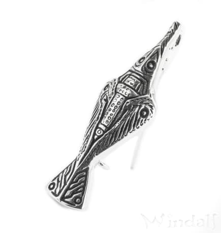 WINDALF Wikinger Silber Fibel MUNIN 4.8 cm Skandinavische Tuchnadel Raben Schmuck WINDALF Wikinger Silber Fibel MUNIN 4.8 cm Skandinavische Tuchnadel Raben Schmuck - Windalf.de