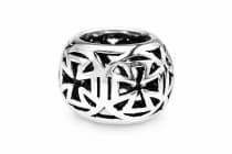 WINDALF Mittelalter Haar& Bartperle RONAN 9 mm Templerkreuz Vintage Silber - Windalf.de