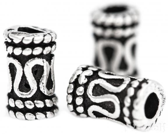 WINDALF Haar& Bartschmuck LINNY 6 mm Kettenperle Schlangenspur Silber - Windalf.de