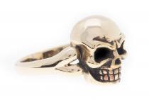 WINDALF Alchemisten Totenkopf Ring ARCON 15 mm Biker Totenkopf Bronzering Vintage - Windalf.de
