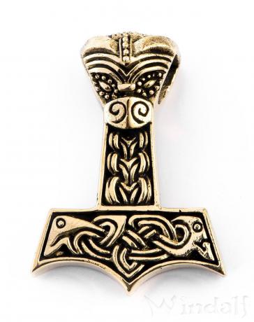 WINDALF Vikings Schmuck Anhänger THORAK 4 cm Thorshammer Große Öffnung Bronze - Windalf.de