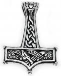 WINDALF Vikings Schmuck-Anhänger THUMIR 4.2 cm Großer Wikinger Thorshammer Silber WINDALF Vikings Schmuck-Anhänger THUMIR 4.2 cm Großer Wikinger Thorshammer Silber - Windalf.de