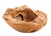 WINDALF Rustikale Teak Holzschale THORA 28 cm Schlüsselablage Brotkorb Salatschüssel Handarbeit Wurzelholz - Windalf.de