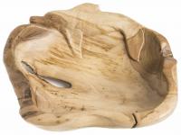 WINDALF Handarbeit Delfin Teak-Schale DELFA 33 cm Obst Holzschale Geschenkkorb Unikat Wurzelholz - Windalf.de