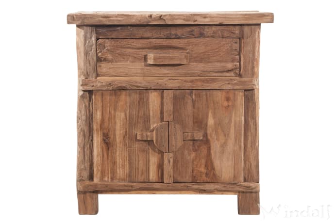 WINDALF Kleine Rustikale Kommode CAROL 70 cm Nachttisch Schrank Handgearbeitetes Unikat Teakholz WINDALF Kleine Rustikale Kommode CAROL 70 cm Nachttisch Schrank Handgearbeitetes Unikat Teakholz - Windalf.de